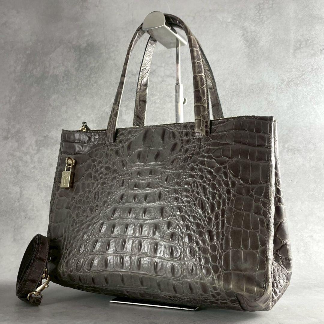 級 FURLA クロコ型押し 2way トートバッグ A4可 784