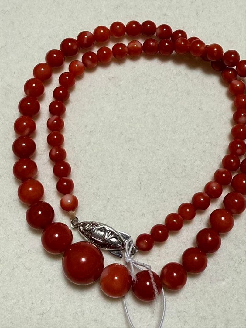 日本珊瑚サンゴネックレス10.7mm、重约21.6mm