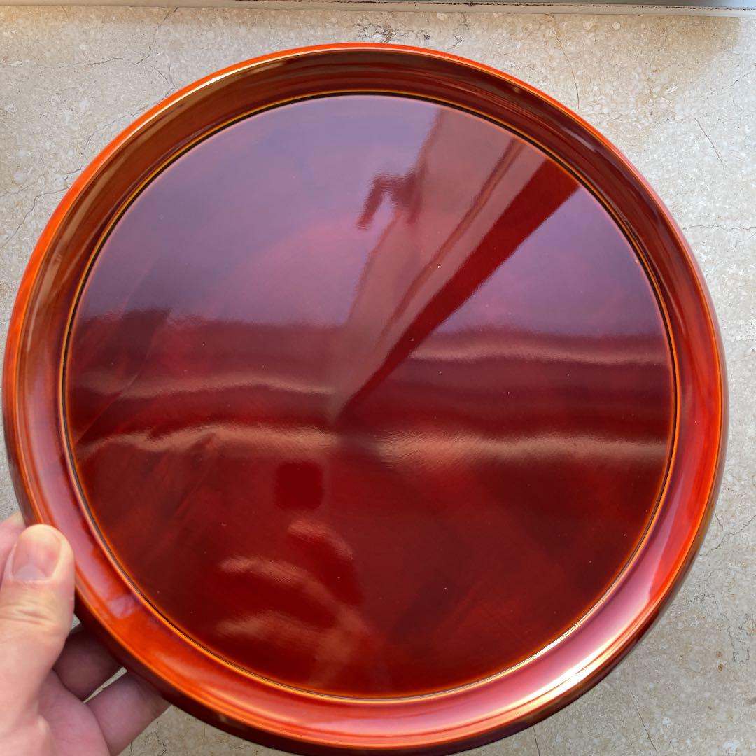 飛騨高山 春慶塗 高級漆器セット(直径12cm小皿10枚・直径26cm大皿) 画像3