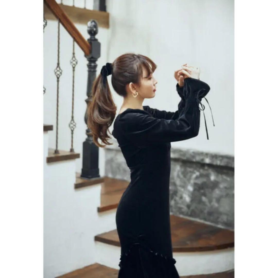 ワンピース lux velour lace midi dress