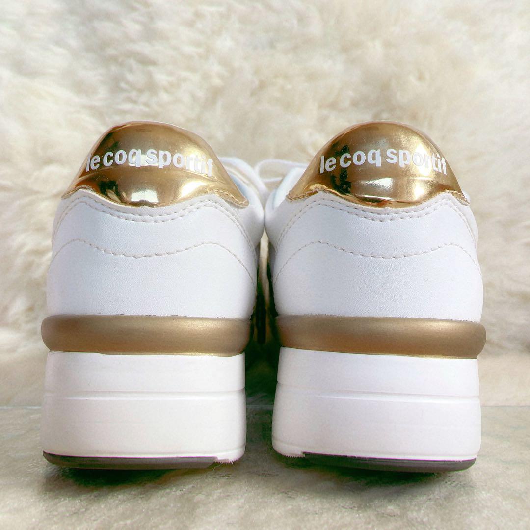 美品 ルコック スポルティフ セギュール リフト 厚底 ヒールアップ スニーカー ルコックスポルティフ le coq sportif ヒールアップスニーカー