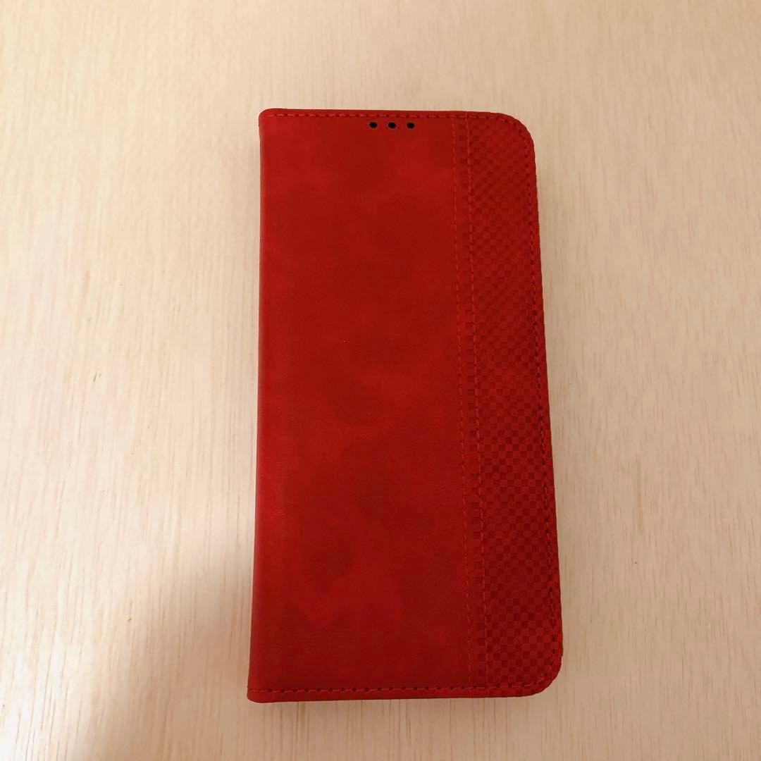 Libero 5G III ケース【MARR】 スマホケース レッド 手帳型