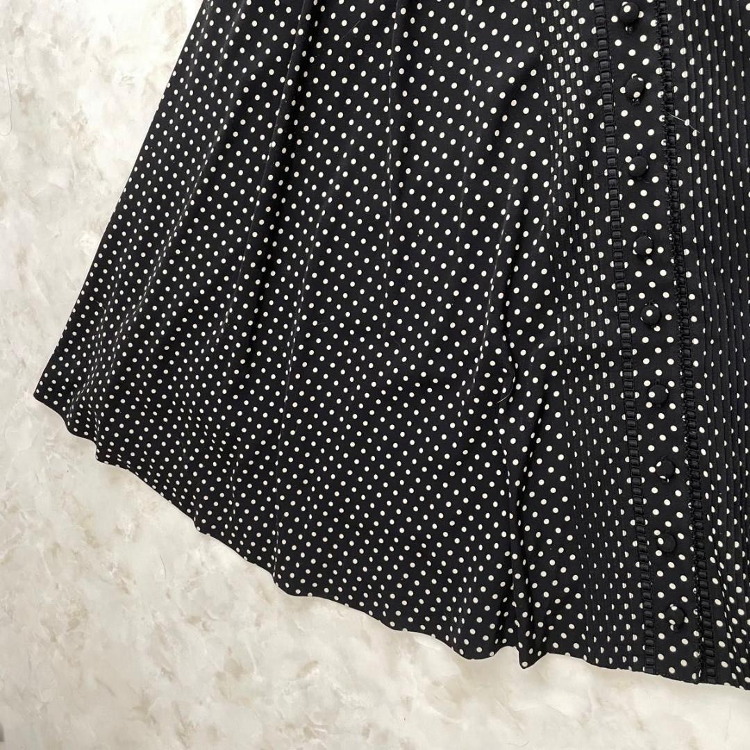 インゲボルグ ドットロング ワンピース リボン フリル マキシ丈