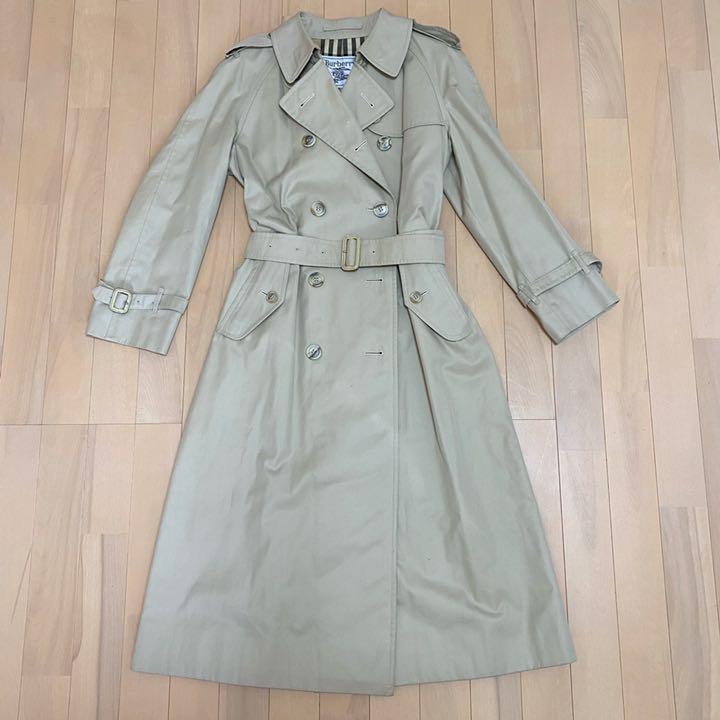 ホワイト系,M【新品本物】美品✨Burberry 綿ノバチェック トレンチ ...