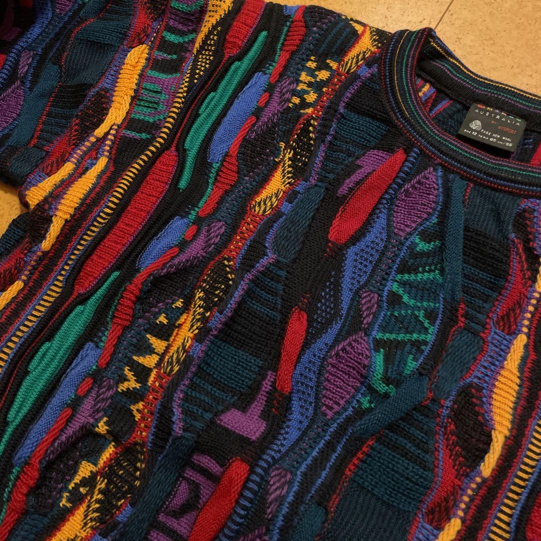 極美品　試着程度　COOGI 風エマルー　3Dニット　コットン　優良柄　優良配色