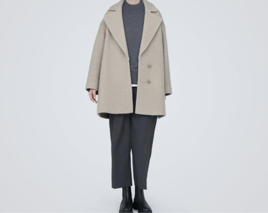 無印 再生ウール混ボアコートM ベージュ MUJI 無印良品 コート レディース