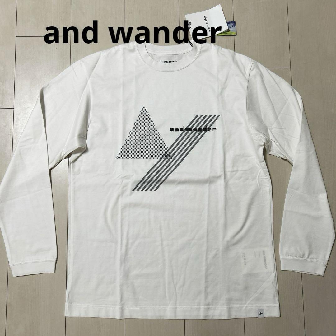 and wander アンドワンダー　ロンT ロングスリーブTシャツ