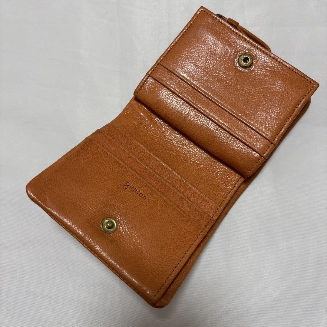 美品✨️genten ゲンテン 山羊革 レザー 二つ折り財布 オレンジ ダイヤカットワーク 二つ折り財布｜商品一覧 | 革財布、バッグの