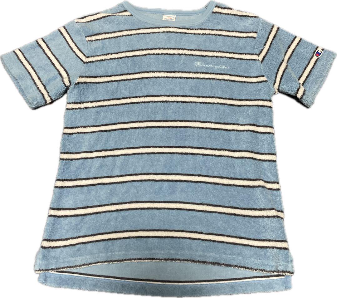 高級美品 CHANPION パイル地　タオル地　ボーダーTシャツ 4,550円