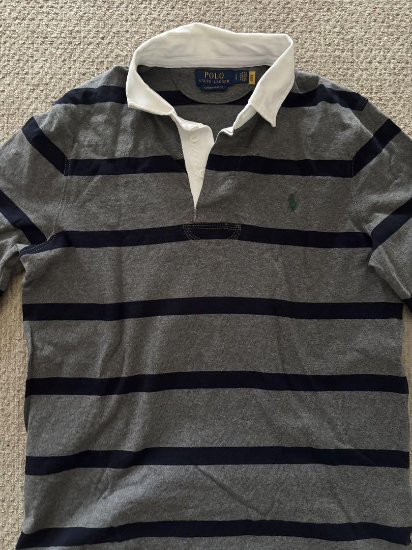Polo Ralph Lauren ラガーシャツ グレー/ネイビーSサイズ Polo Ralph Lauren ラガーシャツ グレー/ネイビー - メルカリ