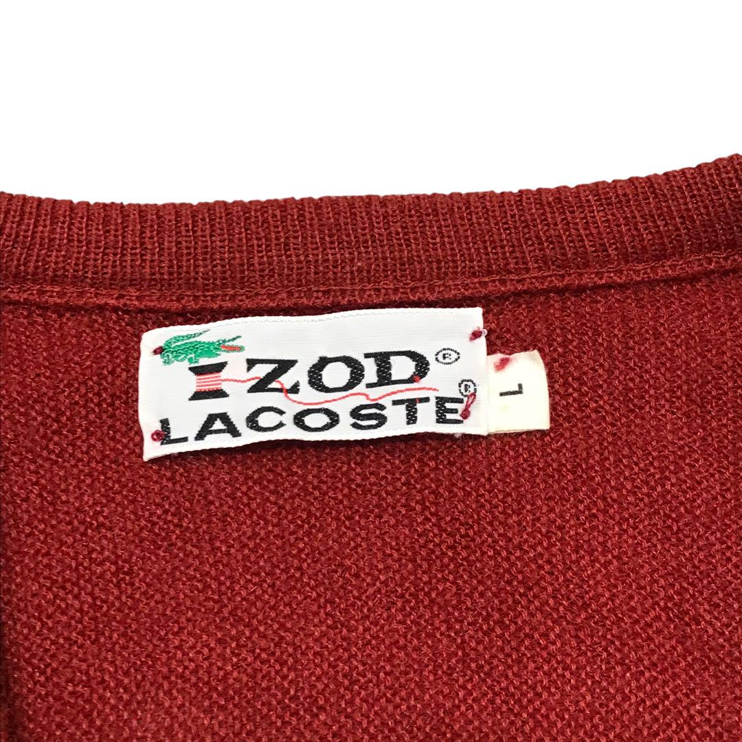 70s IZOD×LACOSTE ビンテージアクリルニットセーター　ワニロゴ