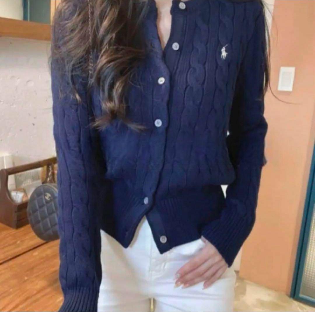 新品タグ付 ポロラルフローレン ケーブルニット カーディガン 完売色 新品タグ付 ポロラルフローレン ケーブルニット カーディガン 完売色