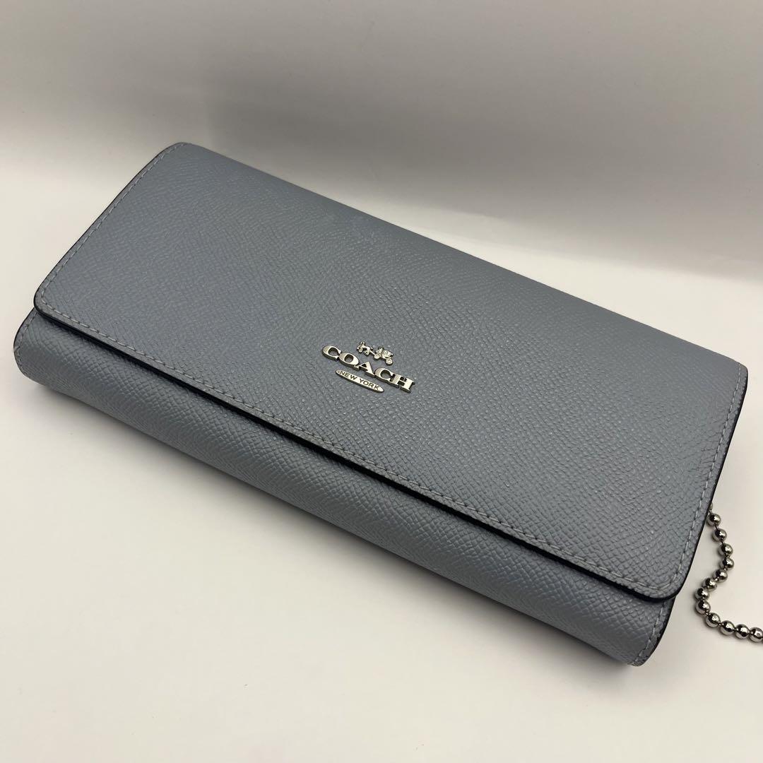 2点セット　COACH コーチ 長財布 グレー カードケース付 パスケース