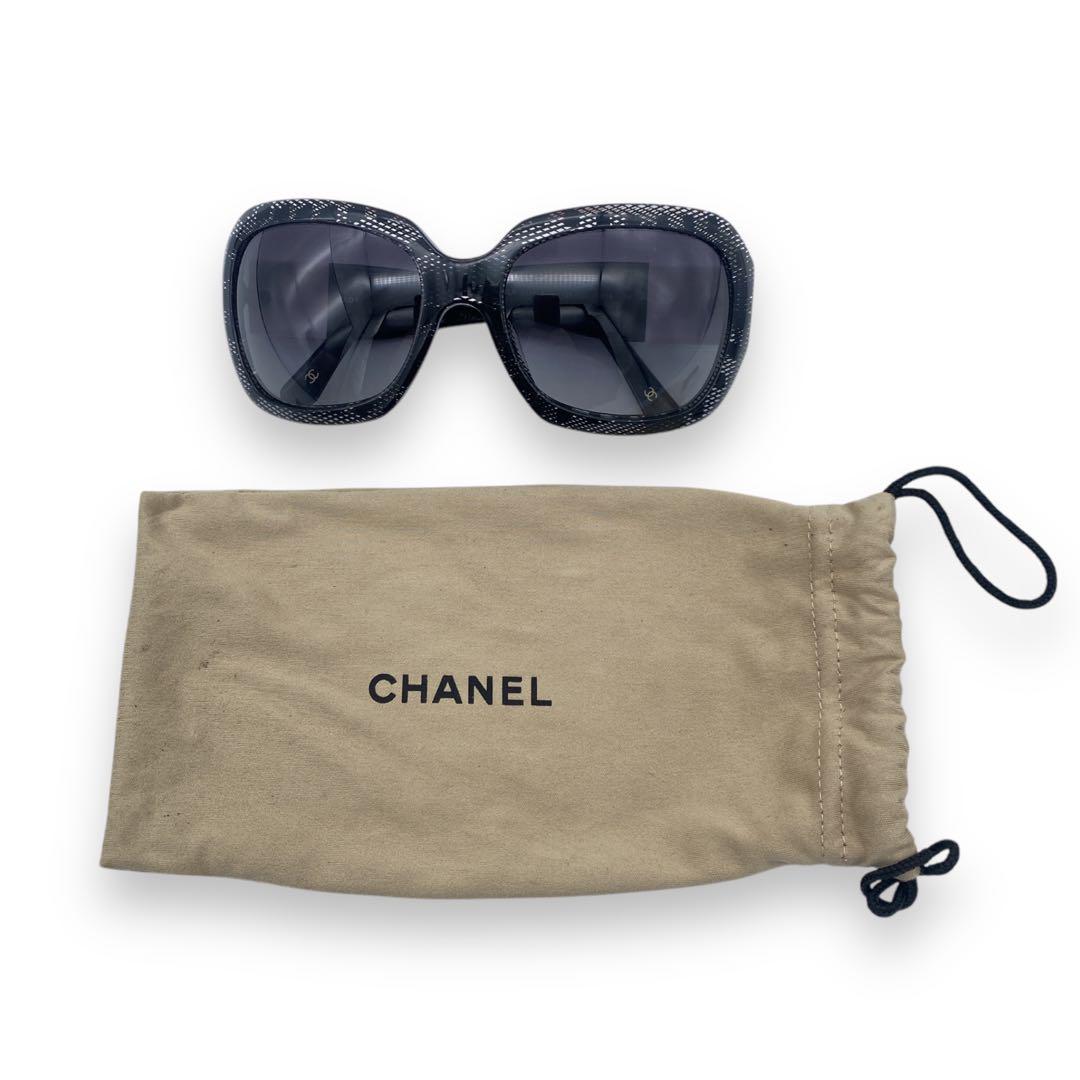 【希少】CHANEL sunglasses ココ ブラック 美品 保存袋