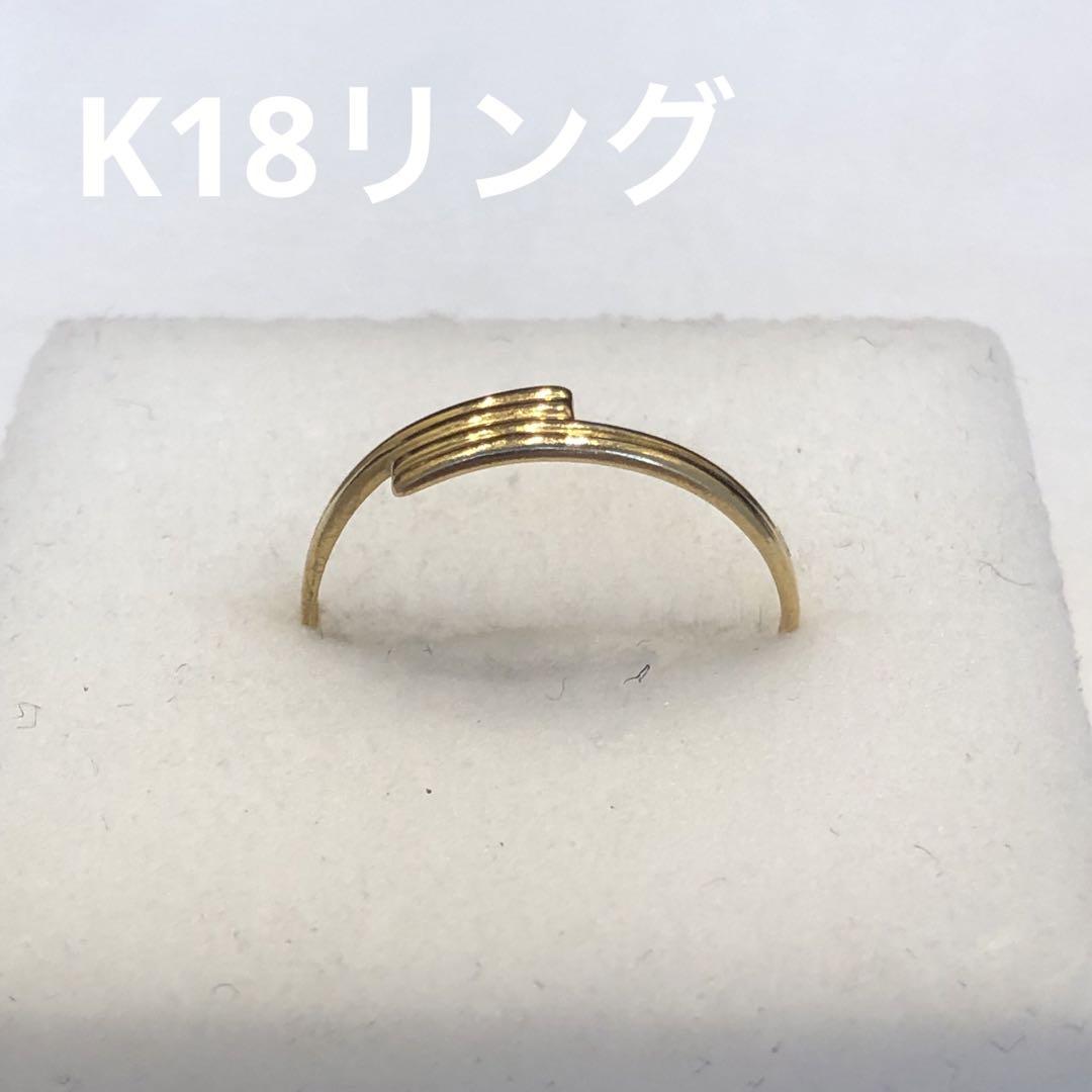 K18細めデザインリング　1862K2503