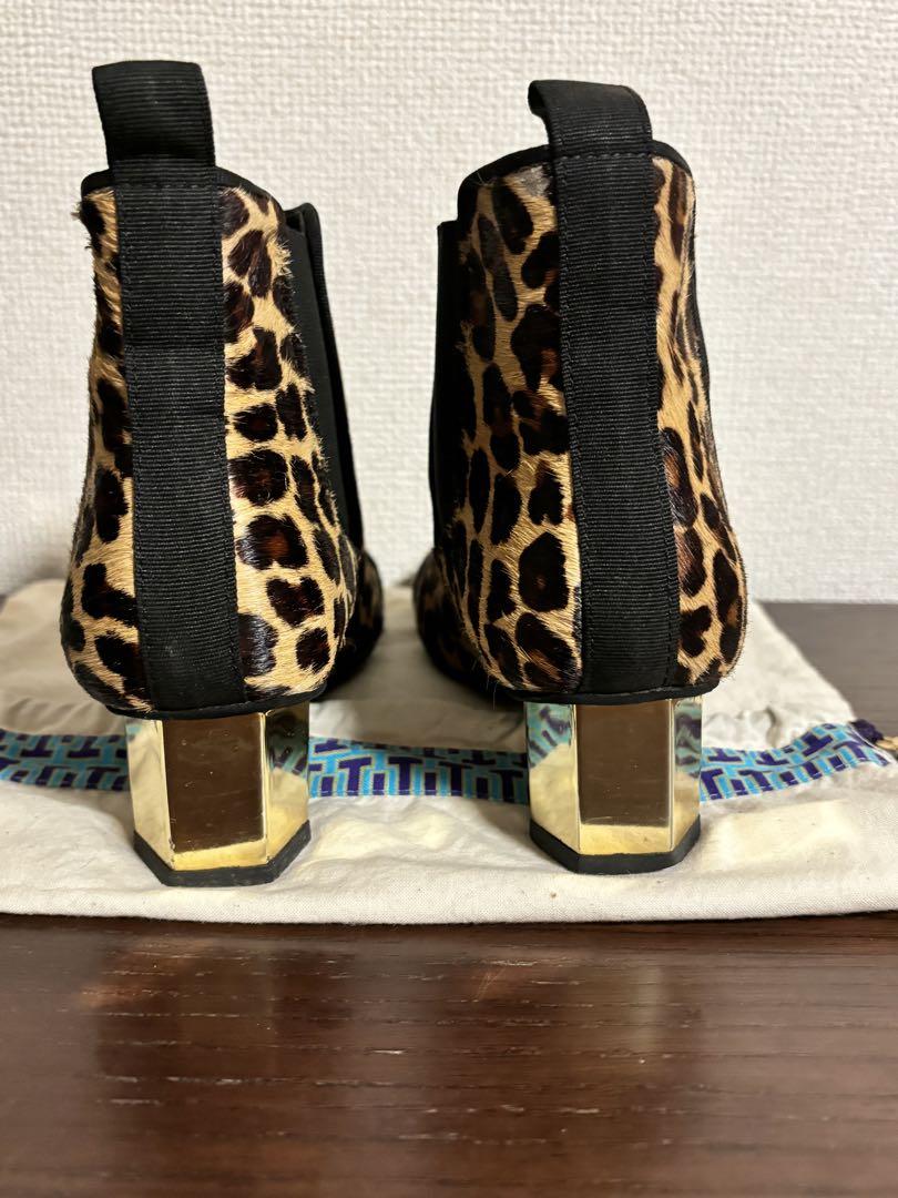 Tory Burch トリーバーチショットブーツ ヒョウ柄本革　39