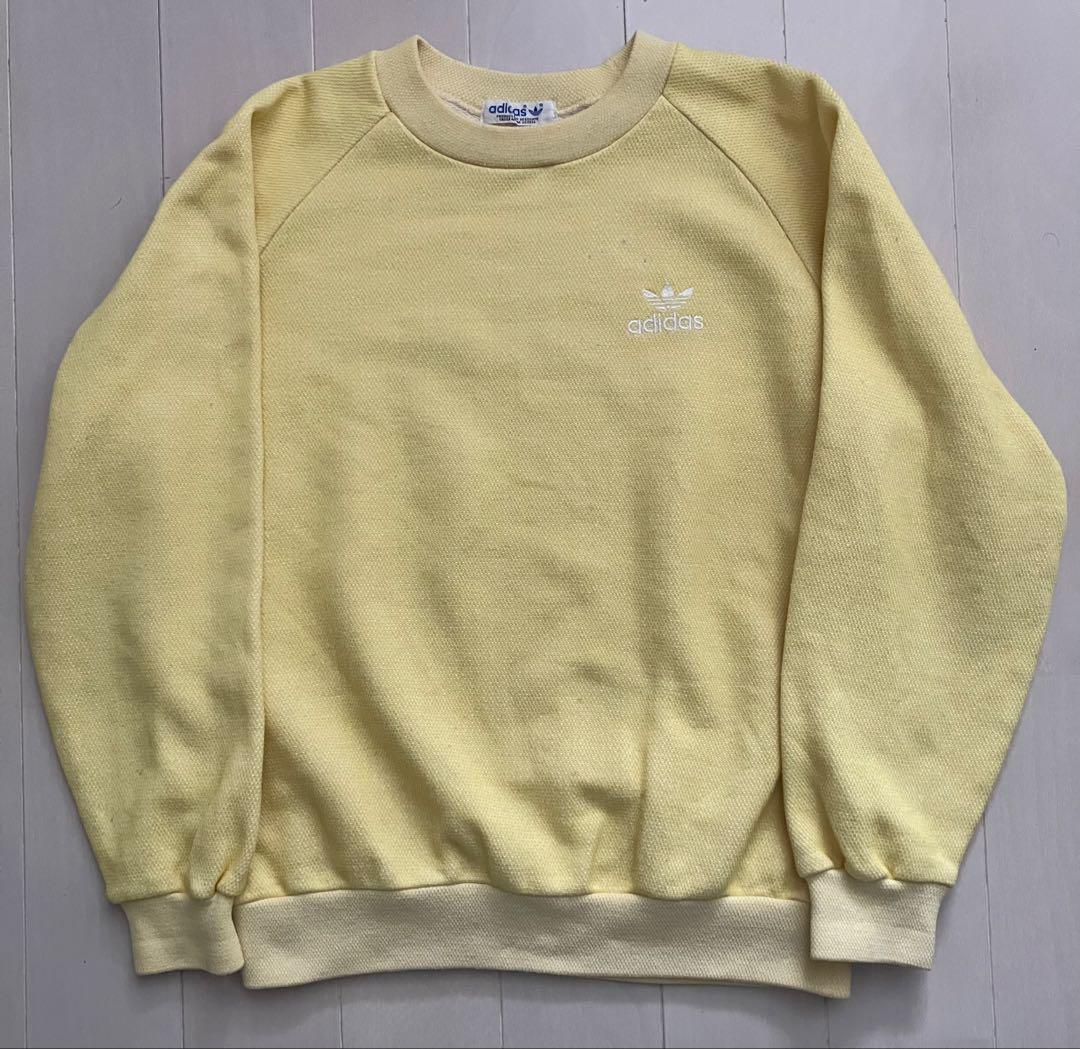 【80s】 adidas オールドアディダス　スウェット　黄　　イエロー　M