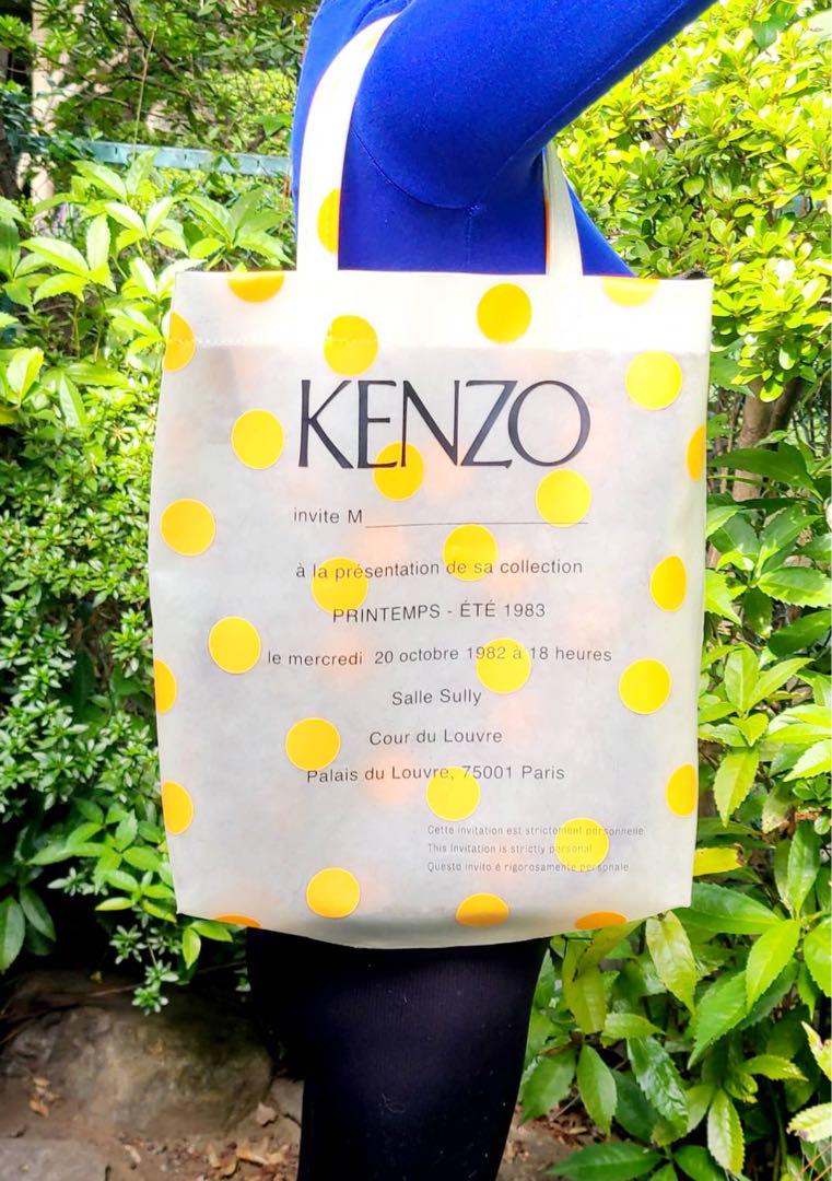 ケンゾー水玉ドットレトロKENZOトートバッグロゴ刻印ショルダーバッグビンテージ