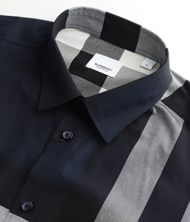 NEW新品 Burberry バーバリー ストレッチコットンポプリンシャツ チェックシャツ oNlIc-m53826781814 人気定番SALE