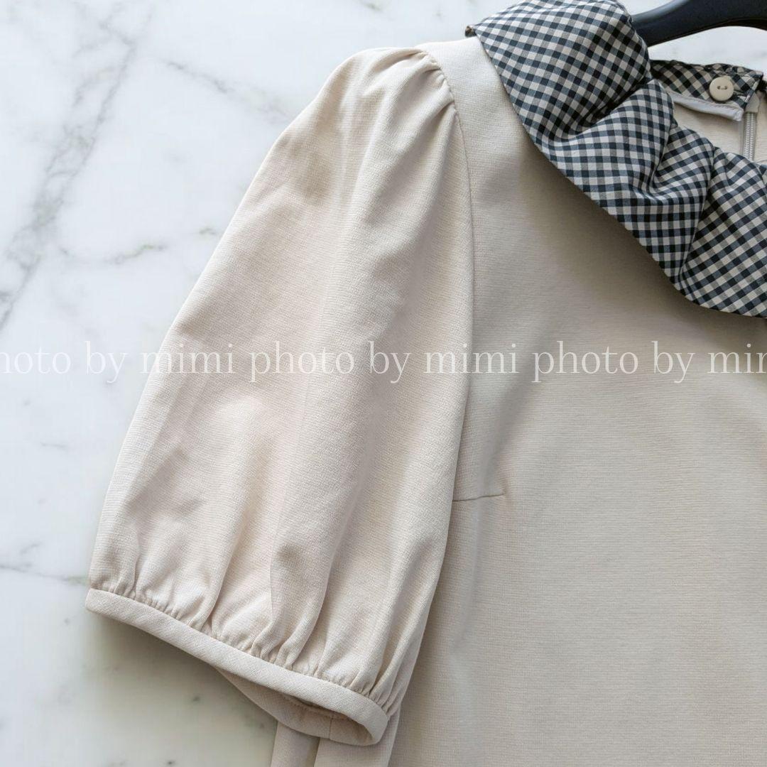 M´S GRACY*Instagram掲載*ギンガムチェックフリル襟ワンピース