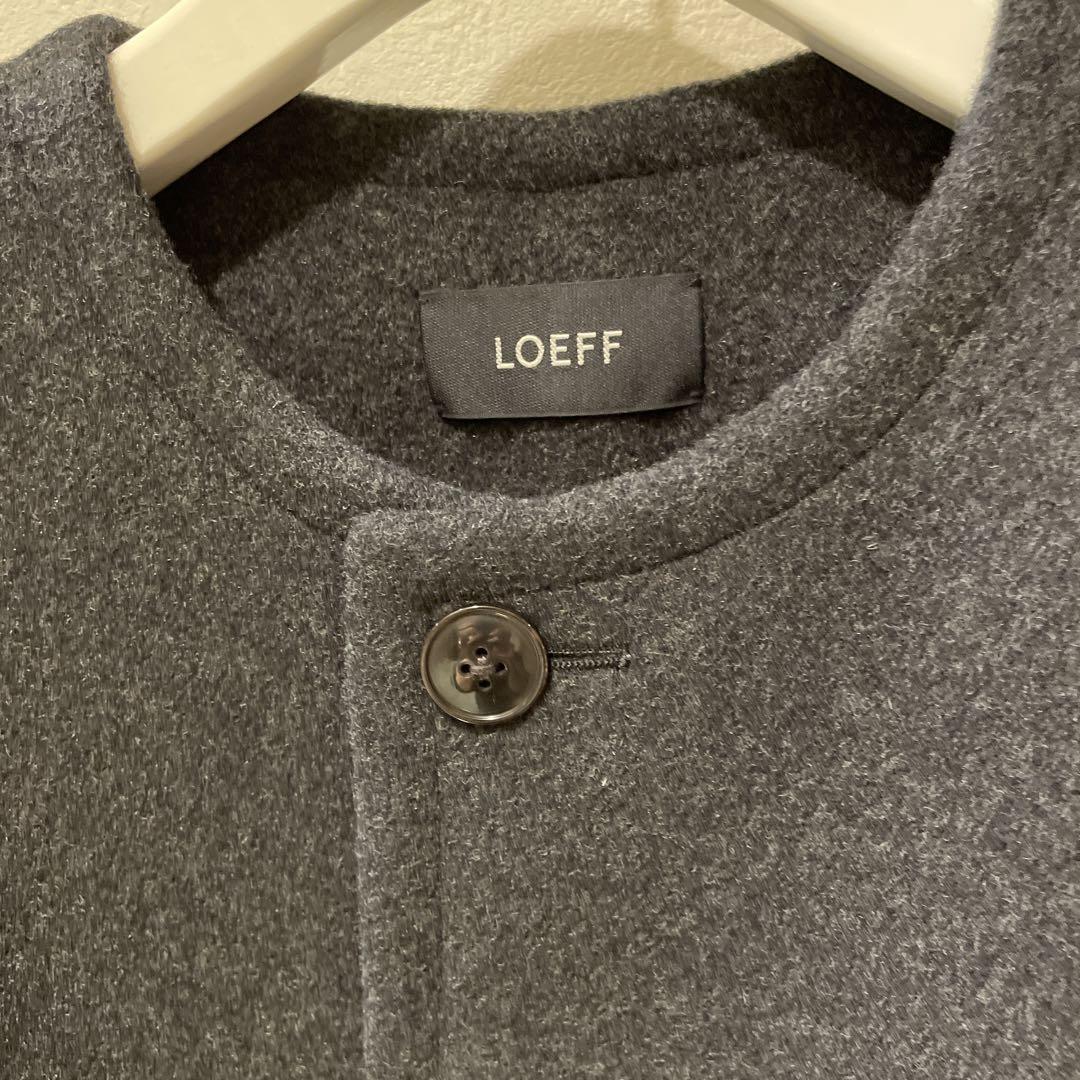 LOEFF ダークグレー ロングコート ベルト付き