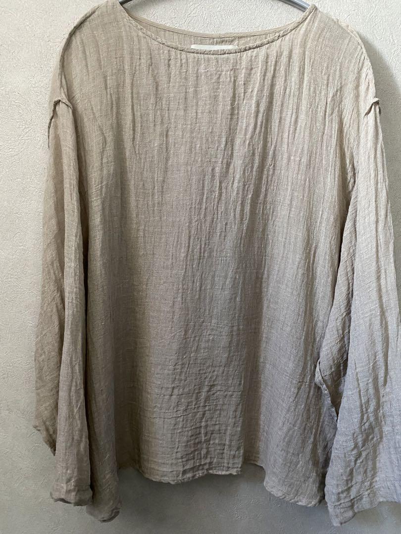 argue LINEN VOILE GAUZE PULLOVER ベージュ ARGUE LINEN VOILE GAUZE PULLOVER ベージュ