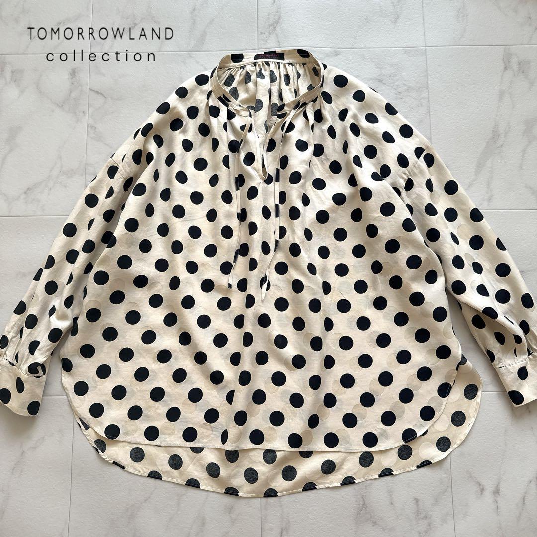 トゥモローランドコレクション　ドットブラウスTOMORROWLAND TOMORROWLAND collection ブラウス シャツ コインドットプリント