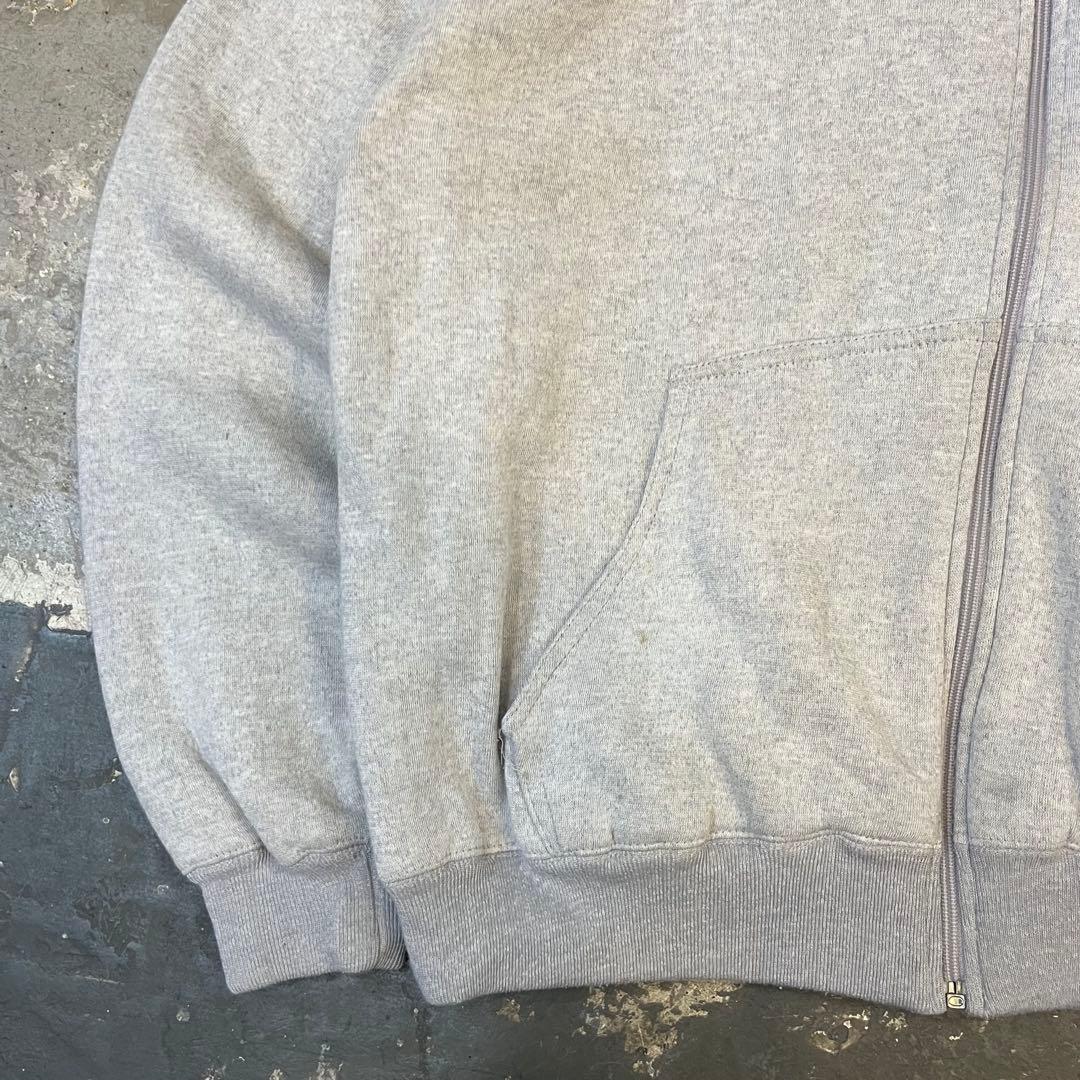 90’s ジップフーディ グレー ジップパーカー 裏サーマル ダブルフェイス