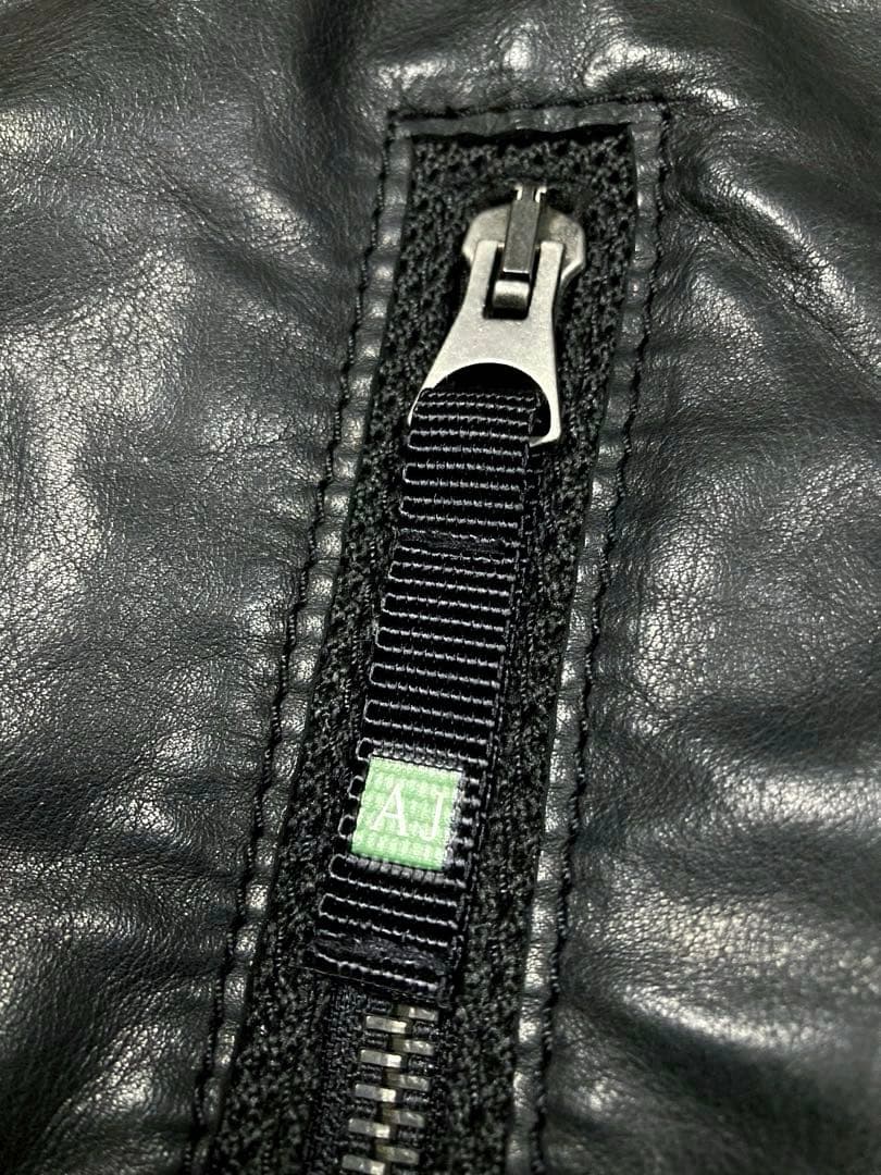 良品「ARMANI JEANS」シングル レザージャケット ウクライナ製　50