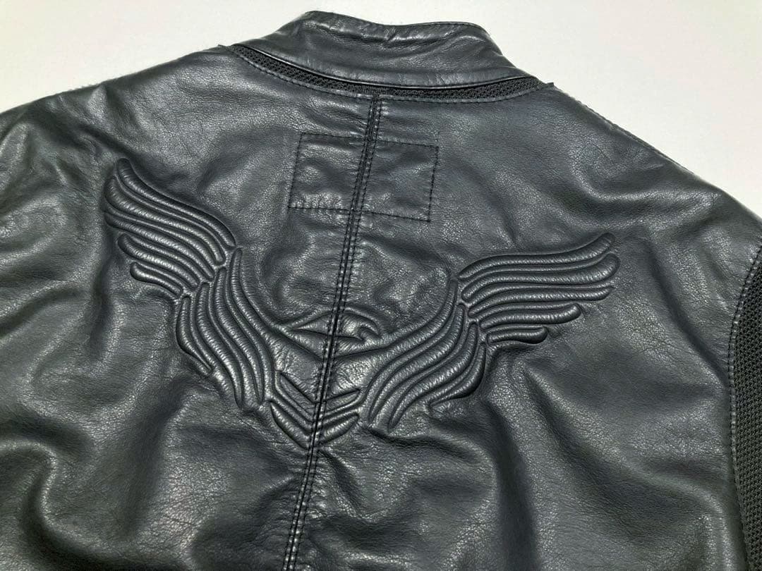 良品「ARMANI JEANS」シングル レザージャケット ウクライナ製　50