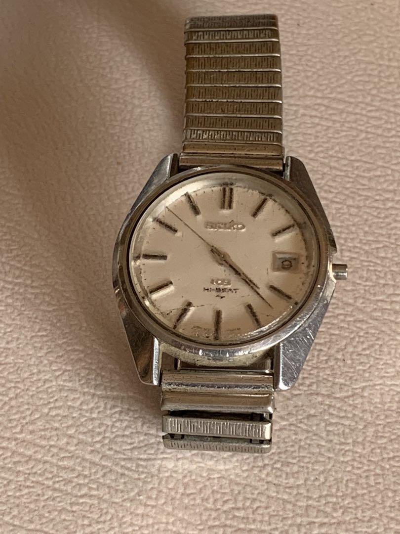 キングセイコSEIKO KS巻き時計 ホワイト文字盤部品欠け