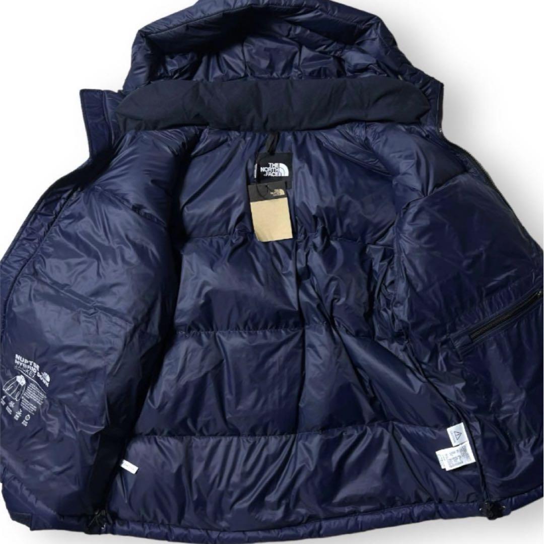 ノースフェイス NUPTSE HYBRID DOWN HOODIE ネイビー