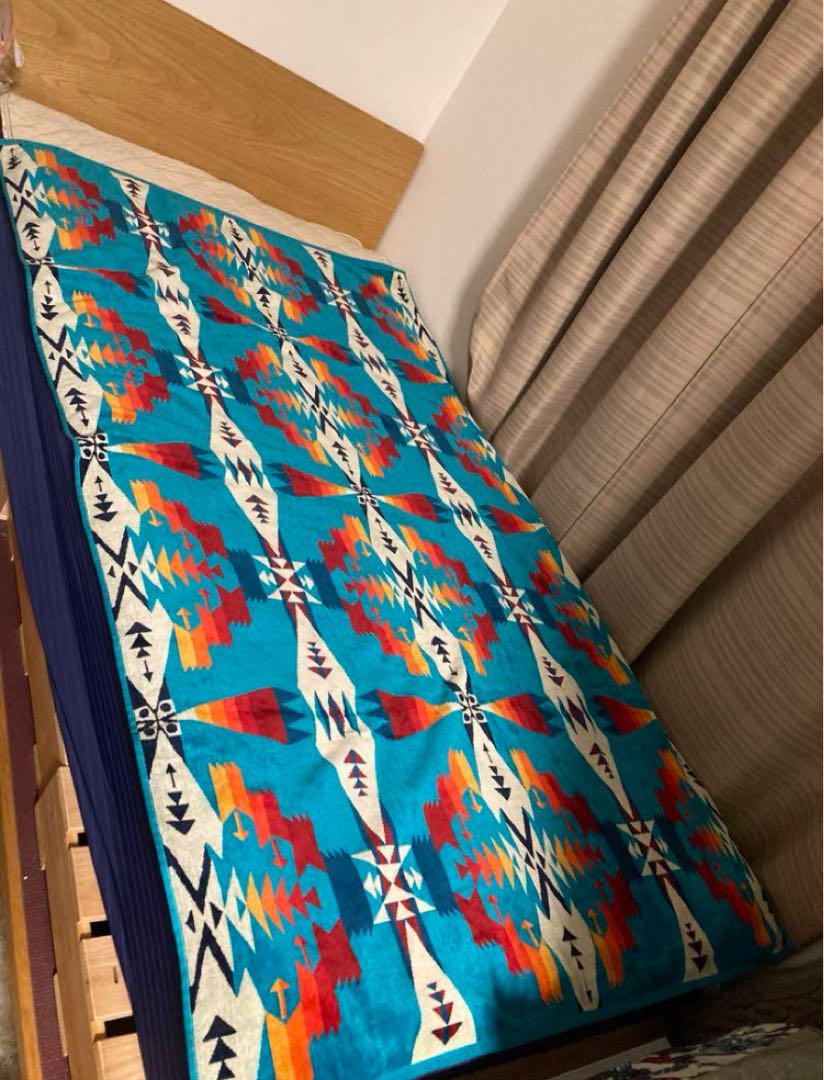 PENDLETON ペンドルトン　特大　ブランケット　タオルケット　ターコイズ