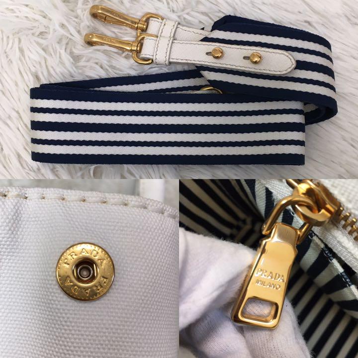 ✨極美品✨PRADA カナパ S 2way ストライプ ショルダーバッグ 白 - メルカリ ✨極美品✨PRADA カナパ S 2way ストライプ ショルダーバッグ 白 - メルカリ