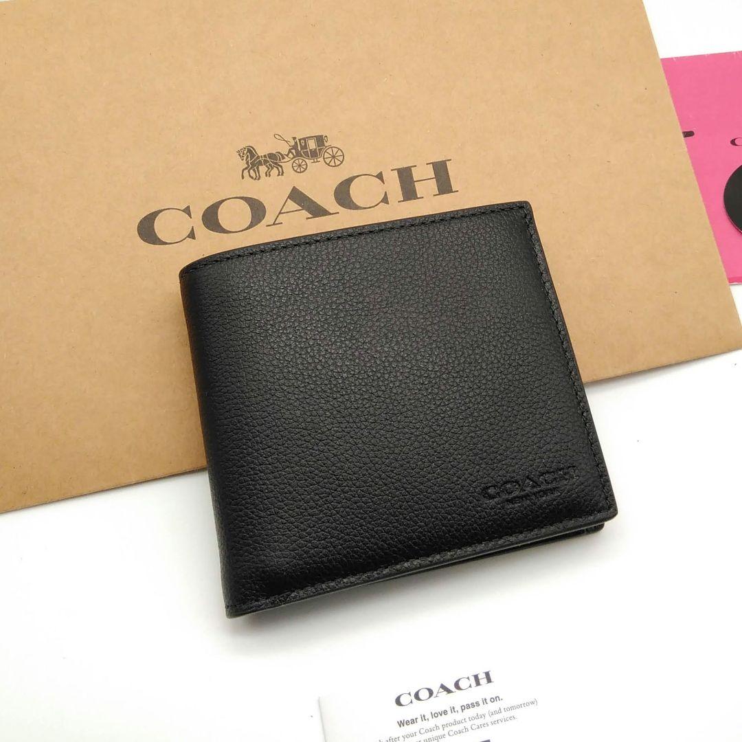 新品　COACH　折り財布　メンズ　人気の小銭入れ付き