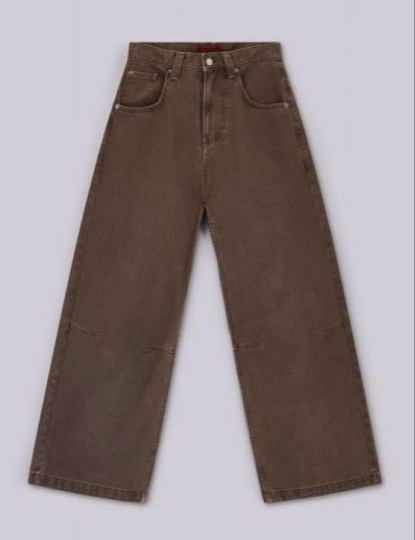 jaded london ブラウン ワイドデニム W30 バギーデニム 新品