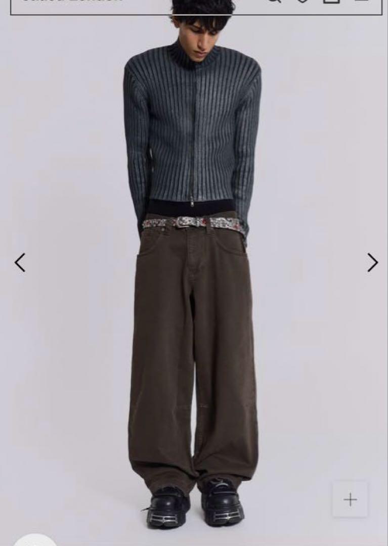 jaded london ブラウン ワイドデニム W30 バギーデニム 新品