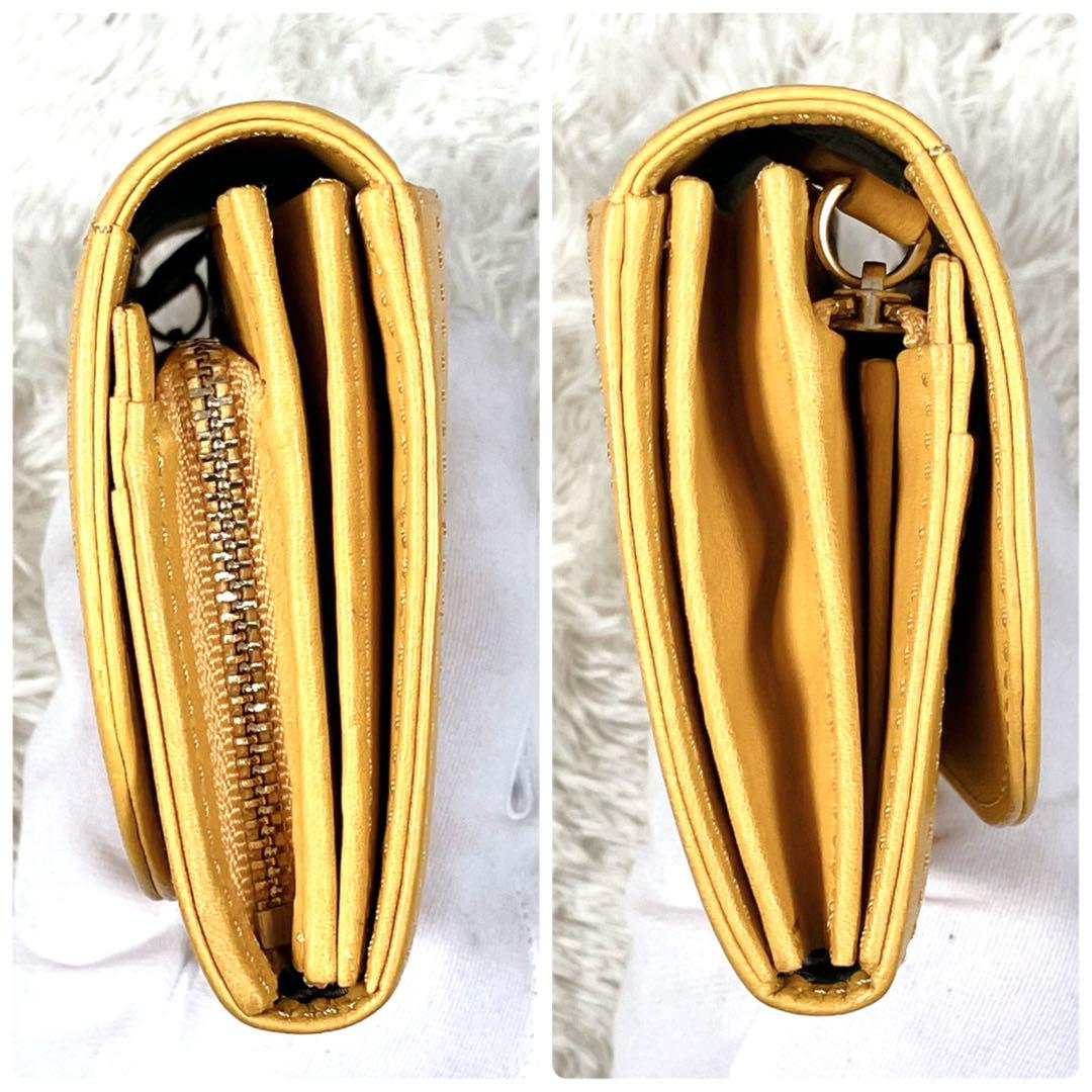 ✨美品✨　ダコタ　ロングウォレット　アペーゴ　レザー　フラップ　マスタード