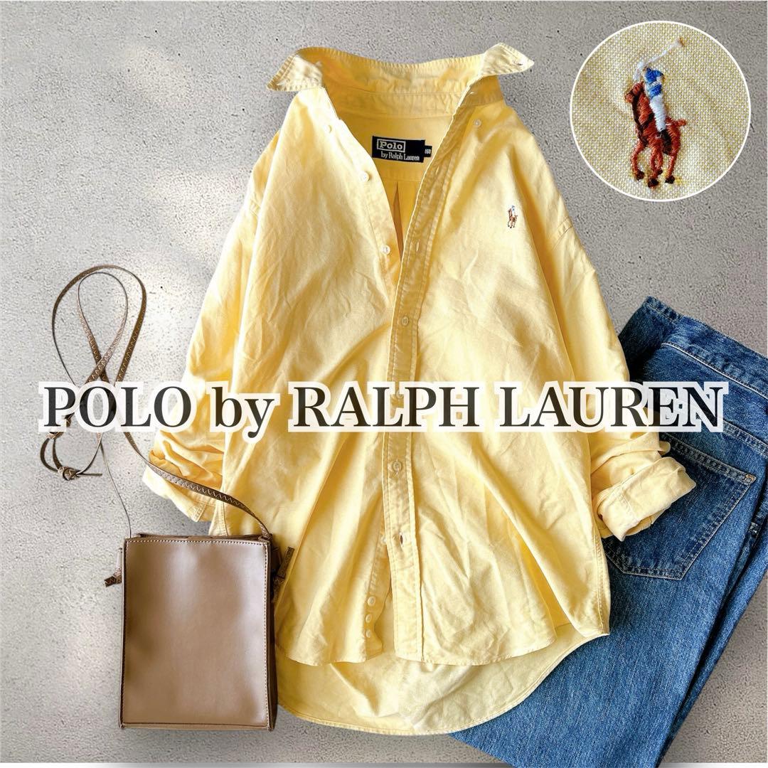 ポロ ラルフローレン ポニー刺繍 オックスフォードシャツ イエロー S