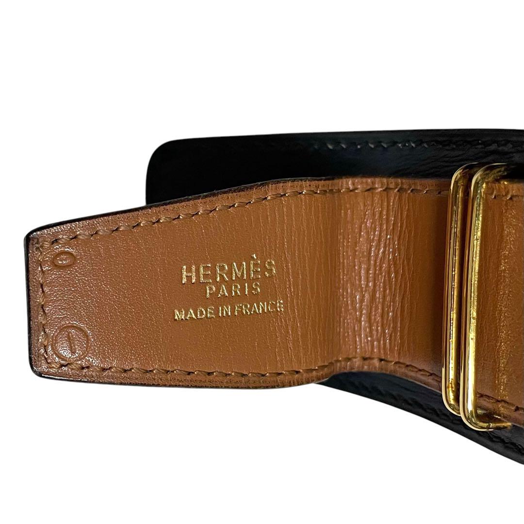 【ヴィンテージ】 エルメス HERMES ベルト　ネイビー