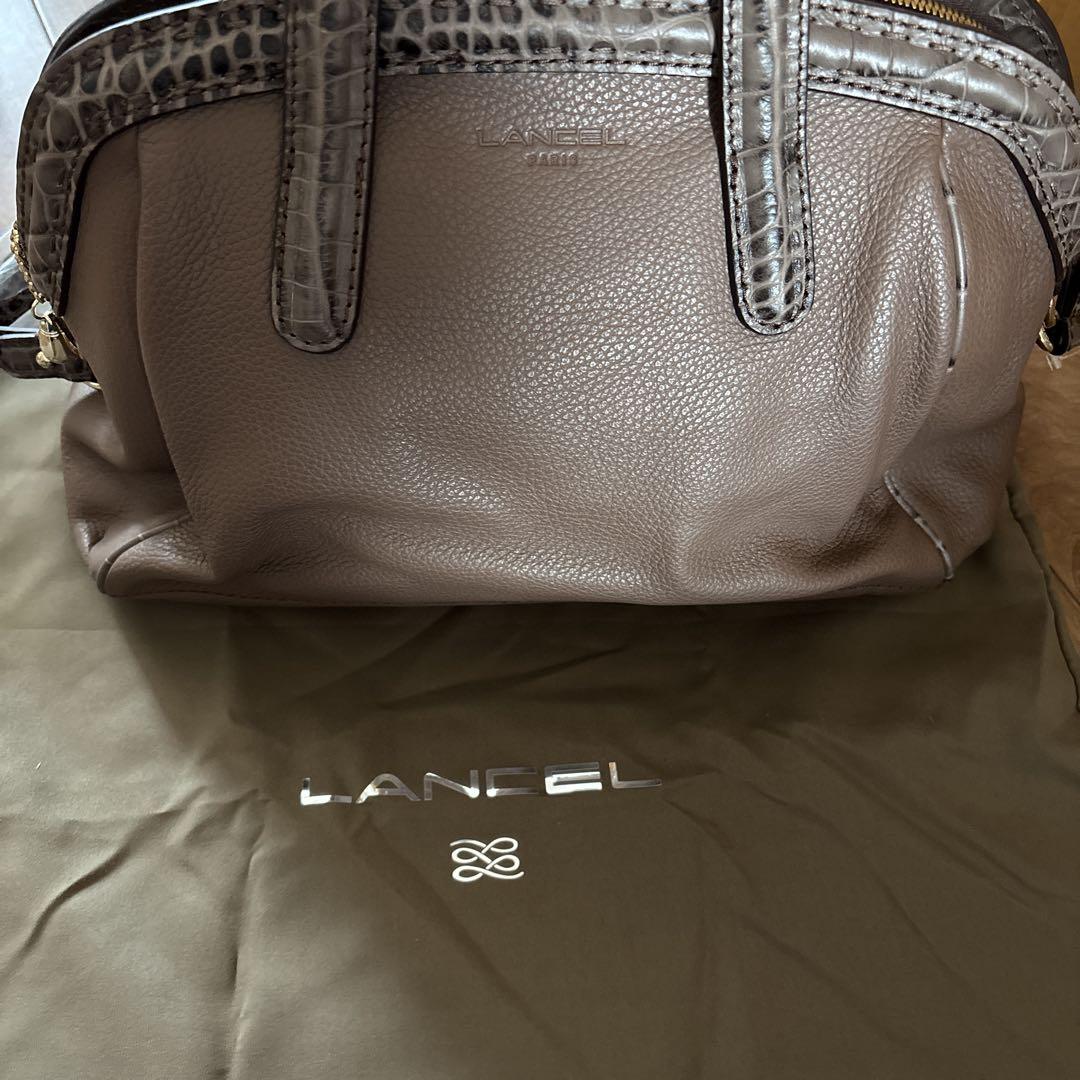 LANCEL ブラウンレザー 2way ハンドバッグ