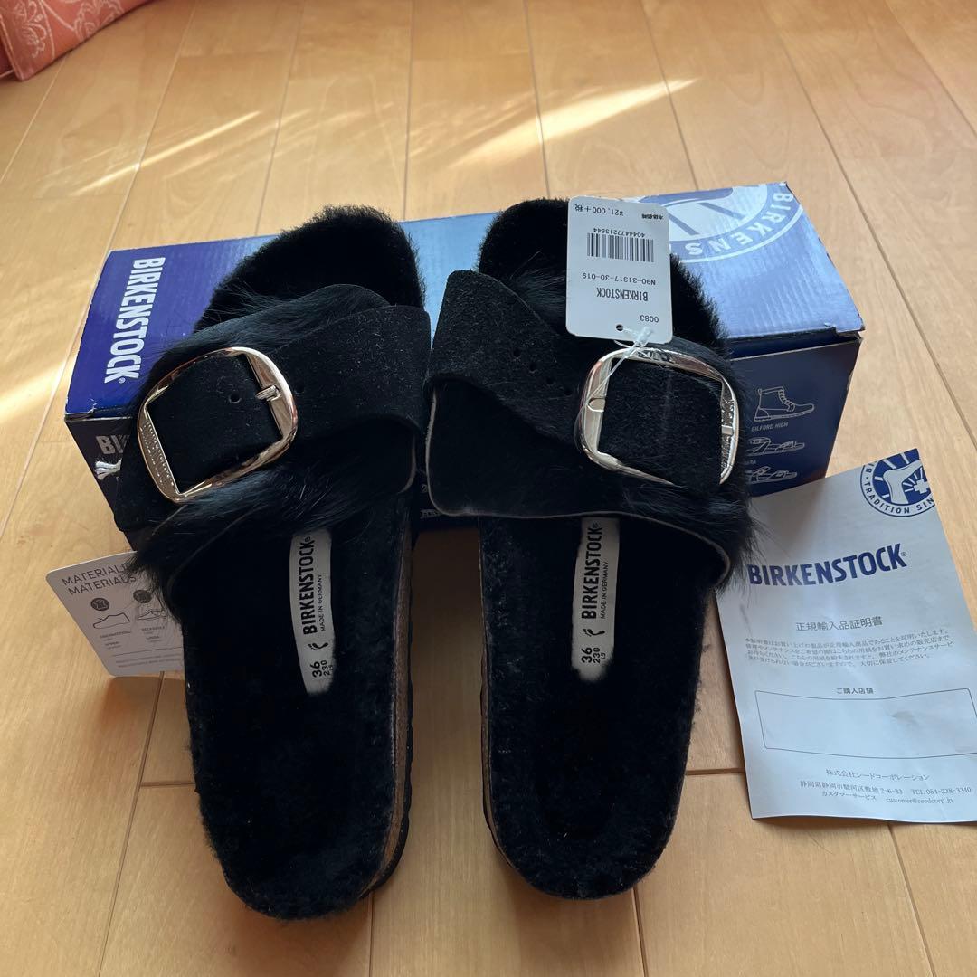 BIRKENSTOCK ファーサンダル 36サイズ ブラック