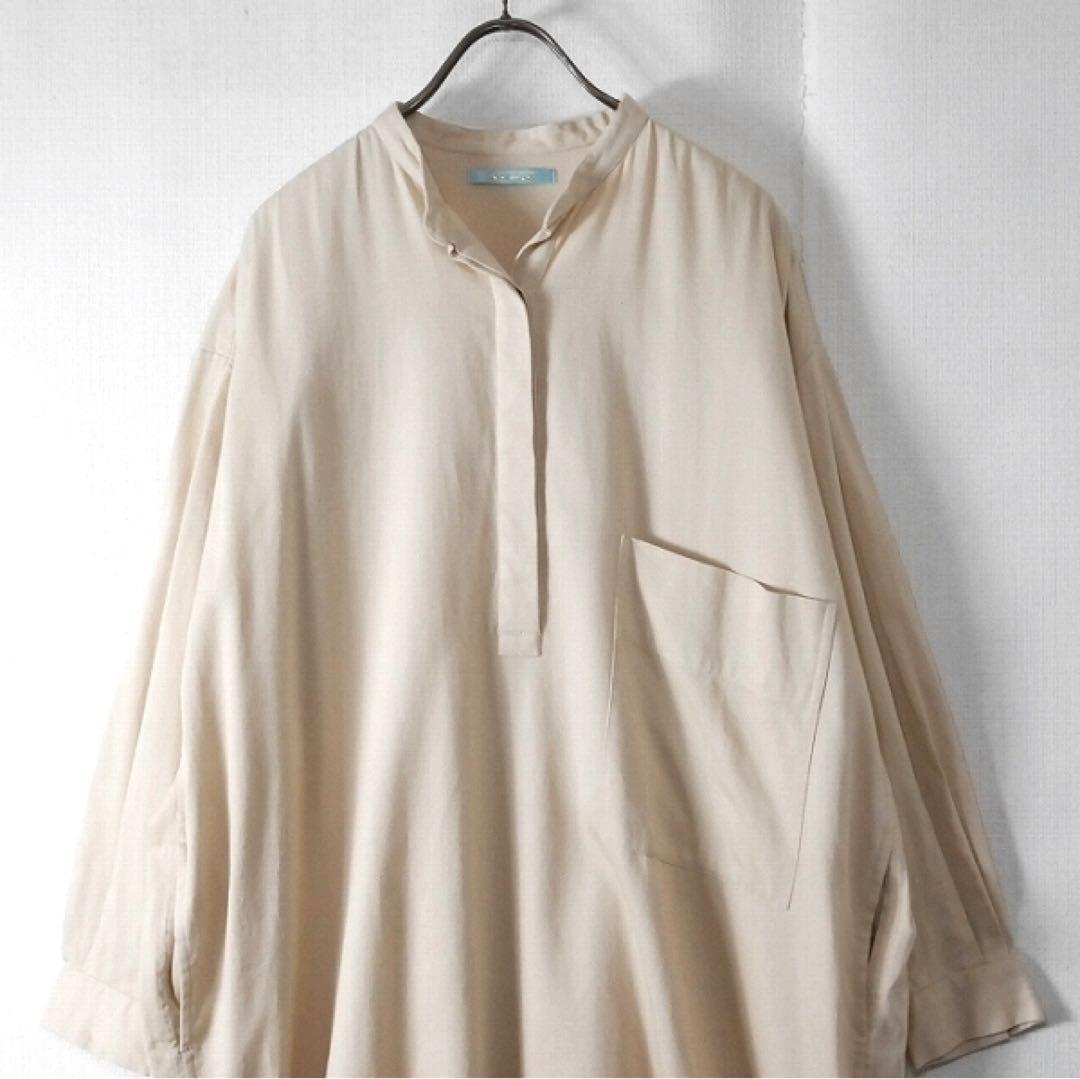 【新品タグ付き】ヌキテパ / コットン ロング シャツワンピース ベージュ