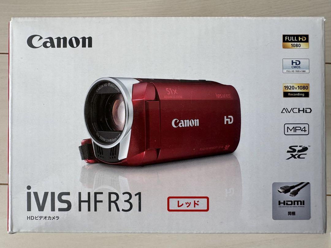 Canon Digital Camcorder iVIS HF R31 Red 32X Zoom Full Flat