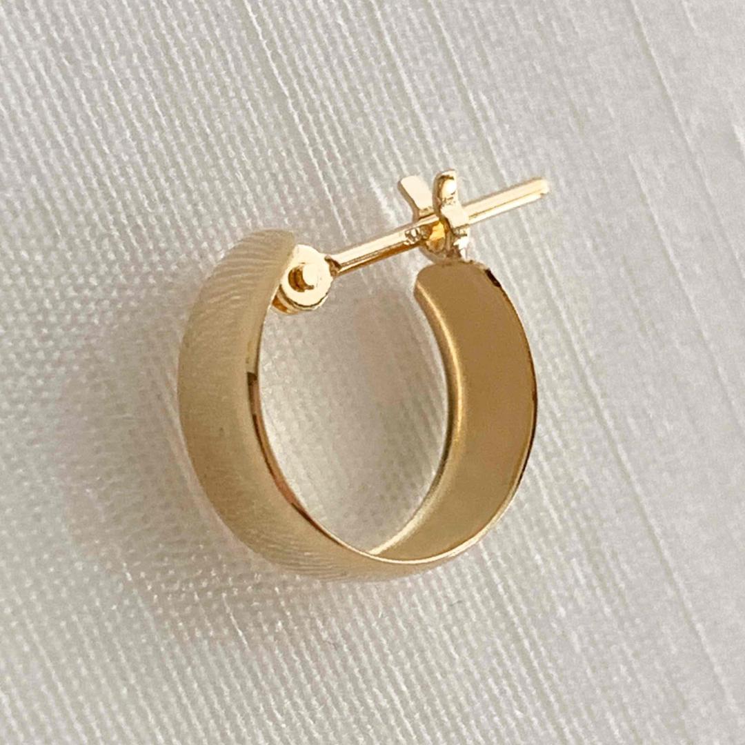 地金＊18金【2×20mm 甲丸フープピアス】イエローゴールド K18