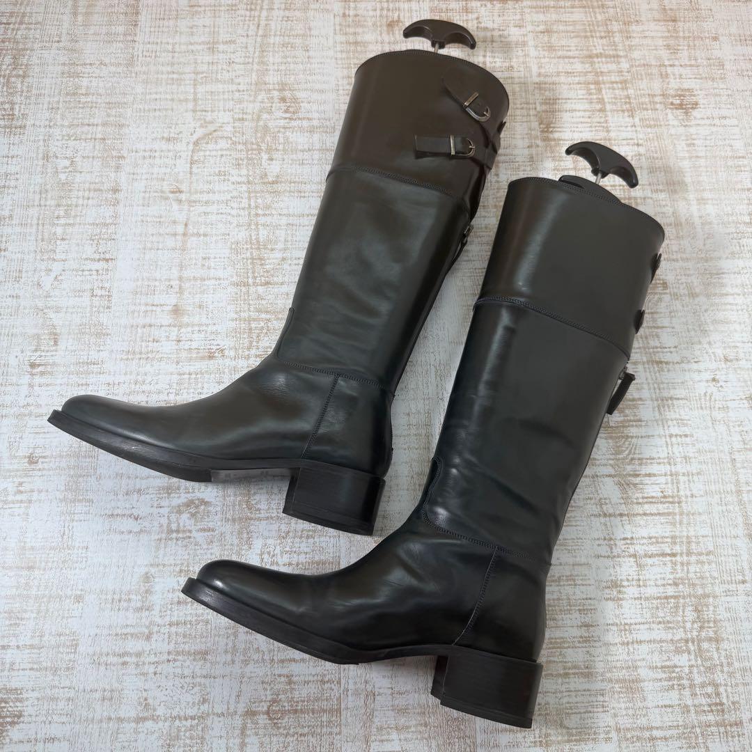 Sartoreバックベルト ジョッキーブーツ レザー ネイビー 箱付き Sartoreバックベルト ジョッキーブーツ レザー ネイビー 箱付き