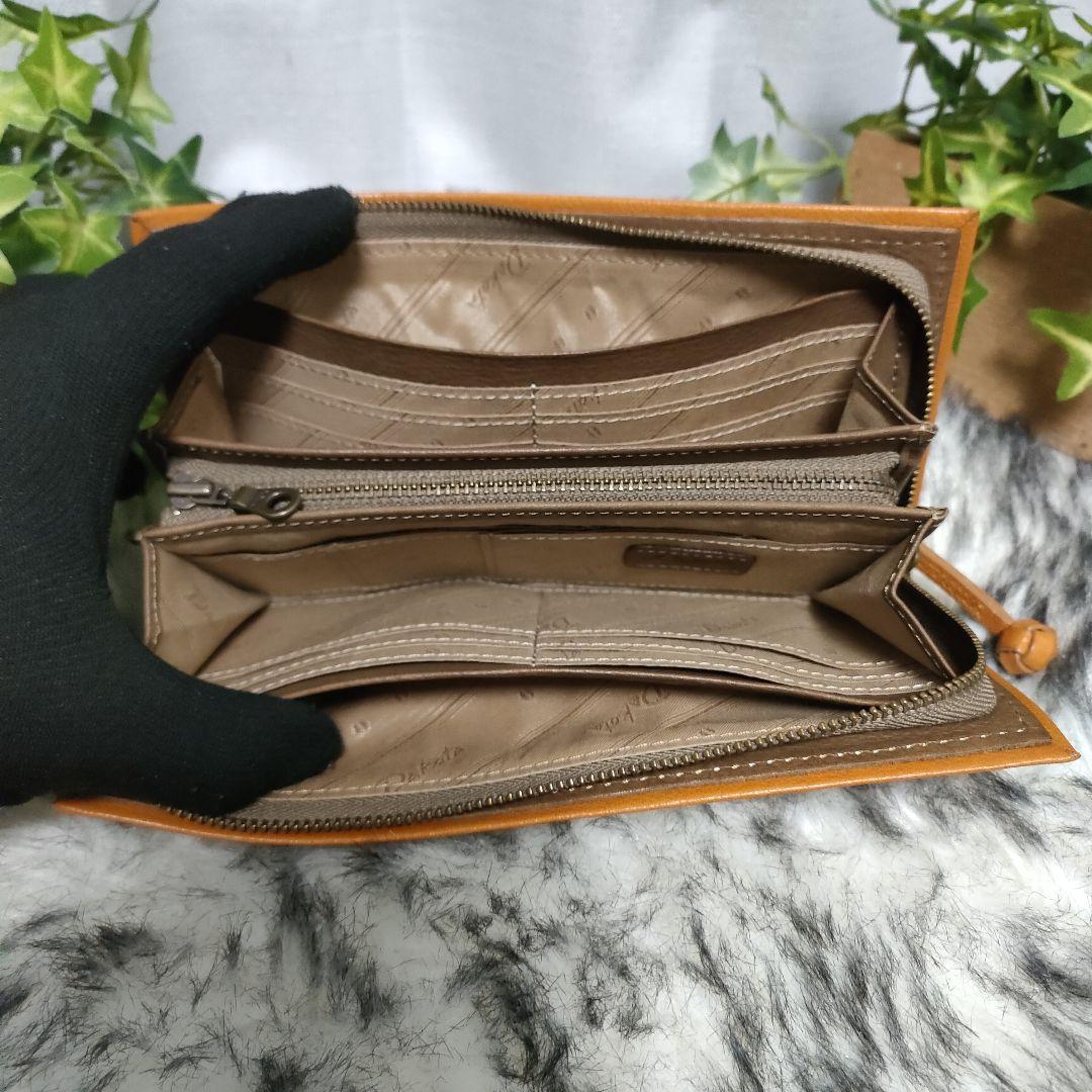 未使用✨ ダコタ 長財布 ブラウン ラウンド 革 Dakota 財布 キャメル