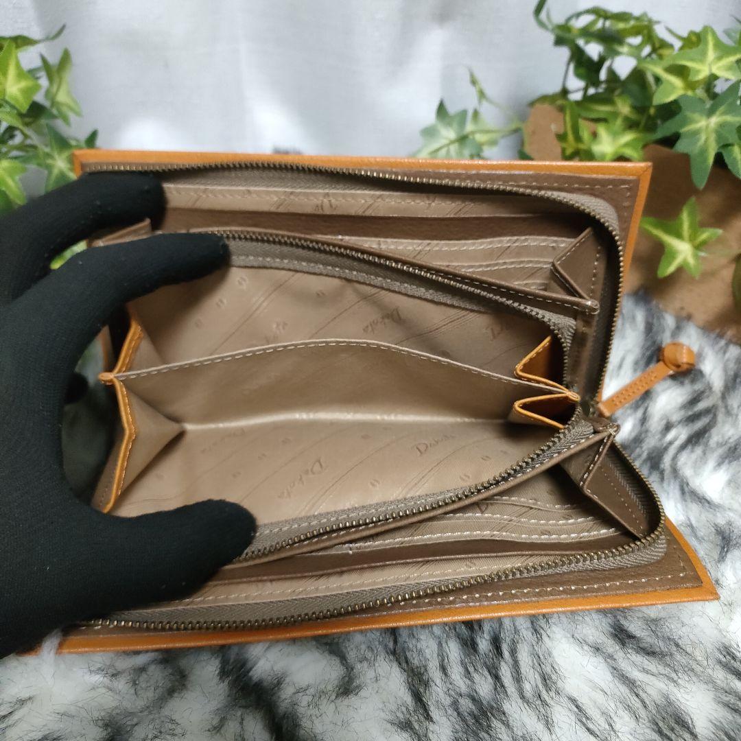 未使用✨ ダコタ 長財布 ブラウン ラウンド 革 Dakota 財布 キャメル