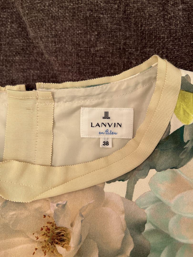 LANVIN en Bleu花柄ノースリーブワンピース