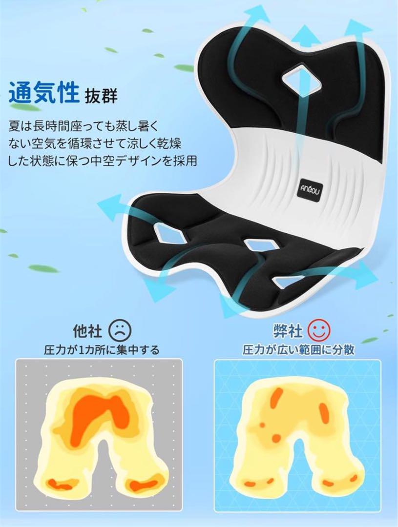 姿勢矯正 椅子人体工学 腰痛 骨盤から腰をサポート軽量 猫背改善 骨盤矯正